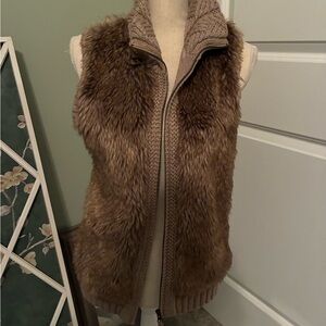 Kenar Brown Faux Fir Vest